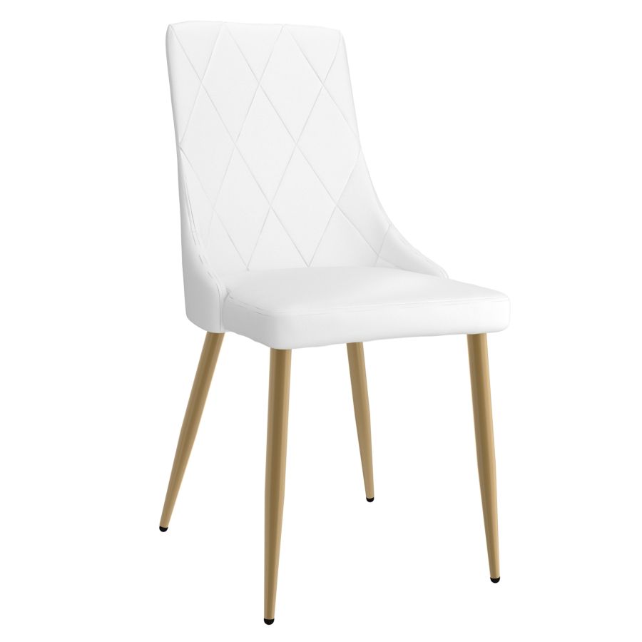 Antoine Side Chair, In White and Aged Gold