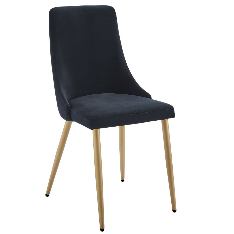 Carmilla Side Chair, In Black and Aged Gold