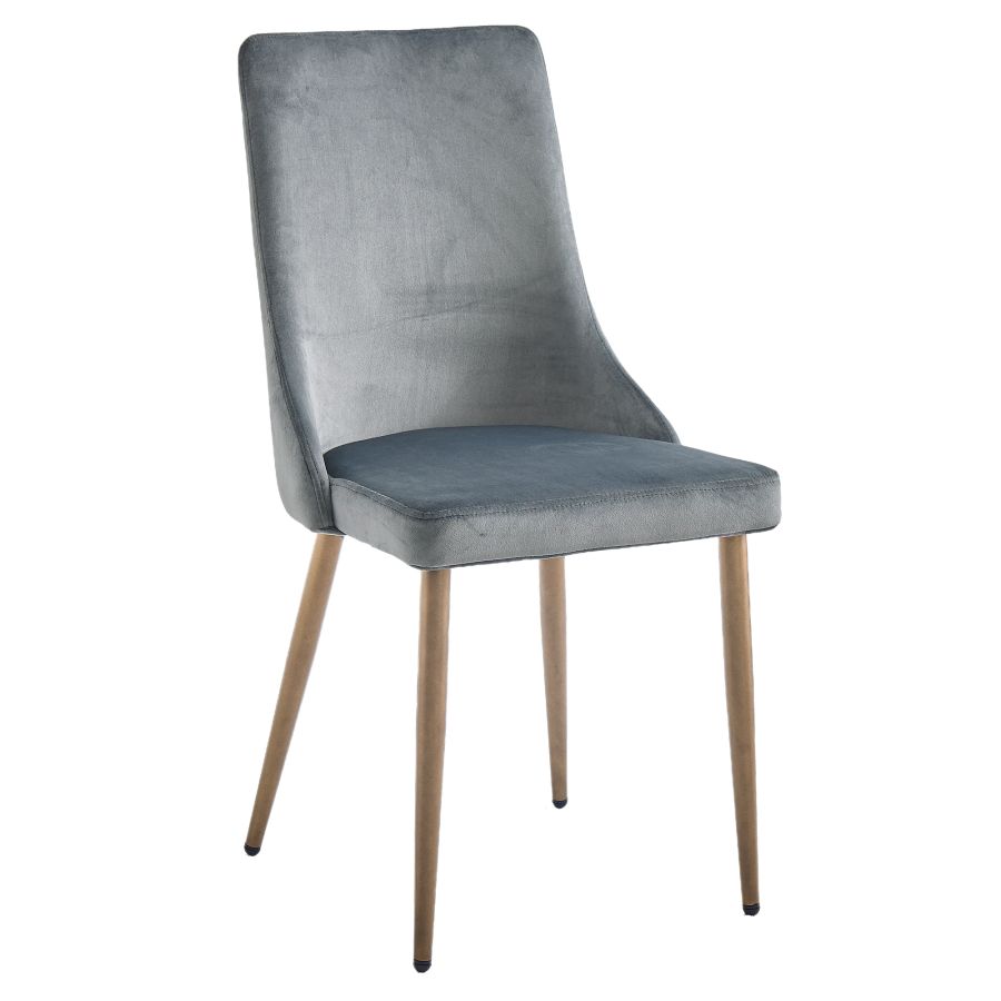 Carmilla Side Chair, In Grey and Aged Gold