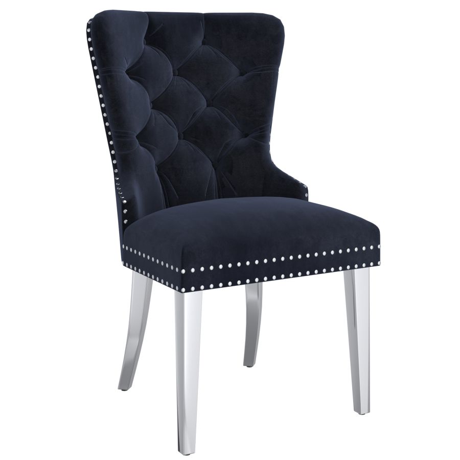 Hollis Side Chair, In Black and Chrome