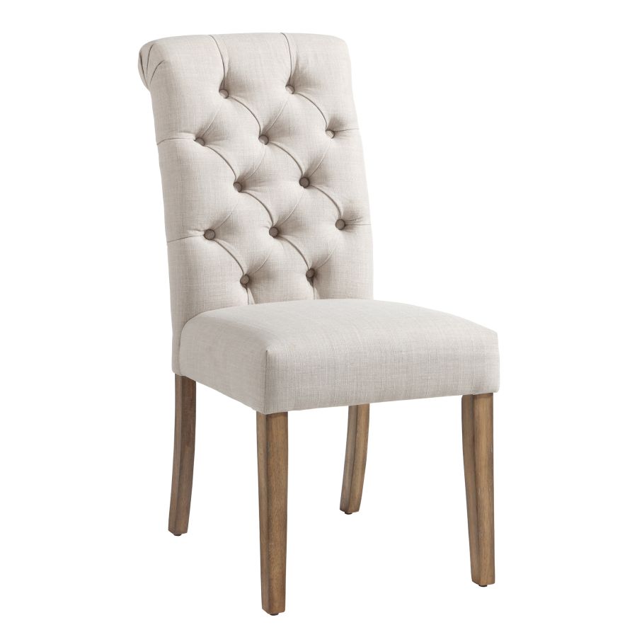 Melia Side Chair, In Beige and Vintage Oak